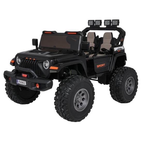 JOKO Elektrické autíčko Extreme Sport 4x4 280W,24V, zmena veľkosti autíčka od 114cm do 128cm, Dvojmiestne Kožené sedadlo, Penové
