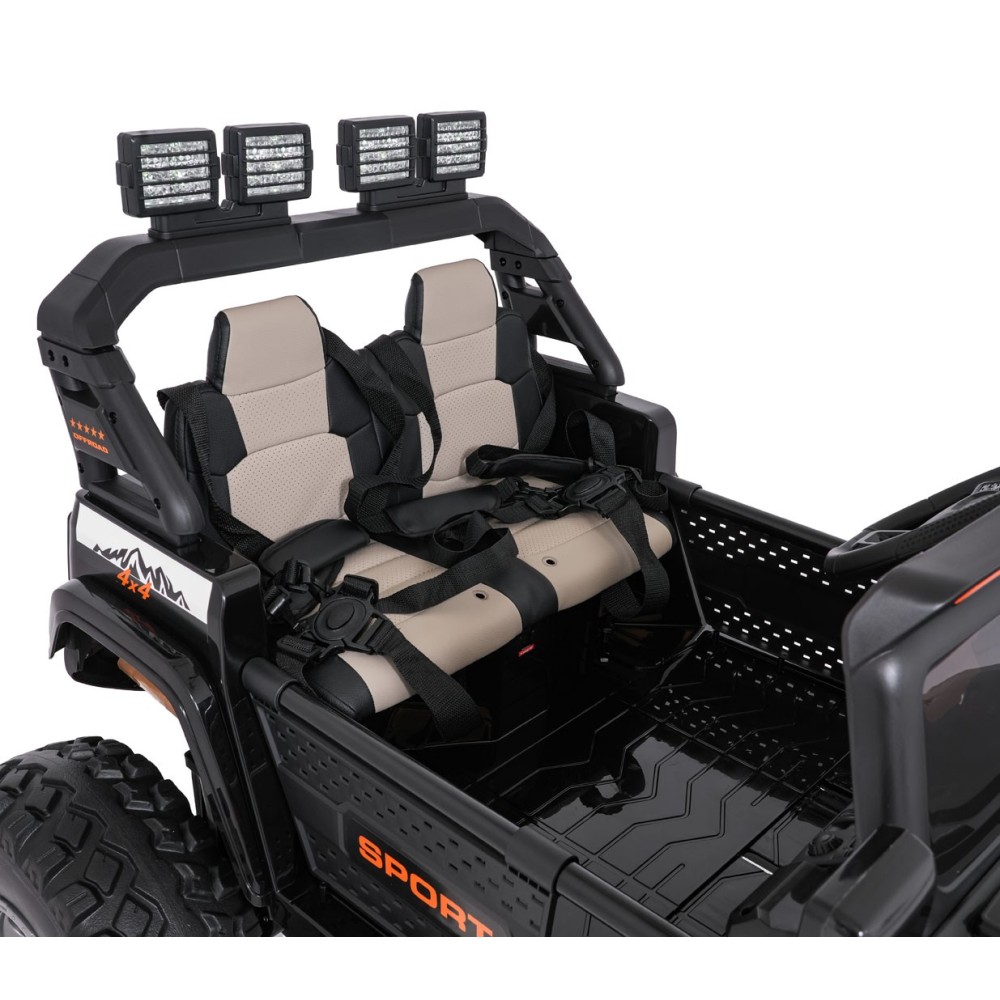 JOKO Elektrické autíčko Extreme Sport 4x4 280W,24V, zmena veľkosti autíčka od 114cm do 128cm, Dvojmiestne Kožené sedadlo, Penové
