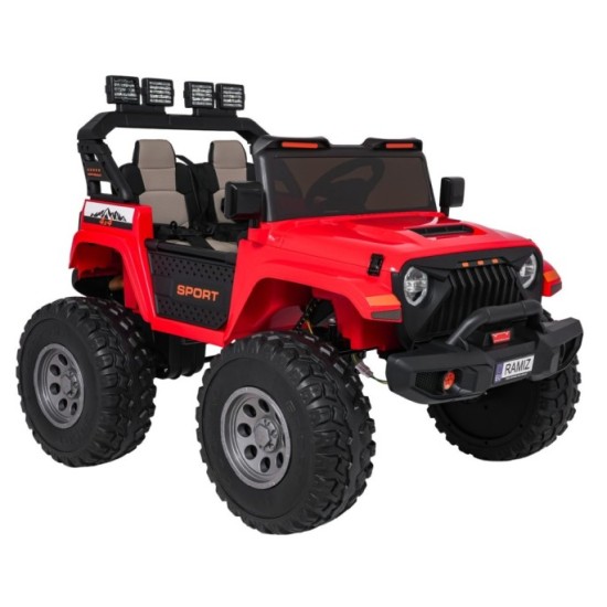 JOKO Elektrické autíčko Extreme Sport 4x4 280W,24V, zmena veľkosti autíčka od 114cm do 128cm, Dvojmiestne Kožené sedadlo, Penové