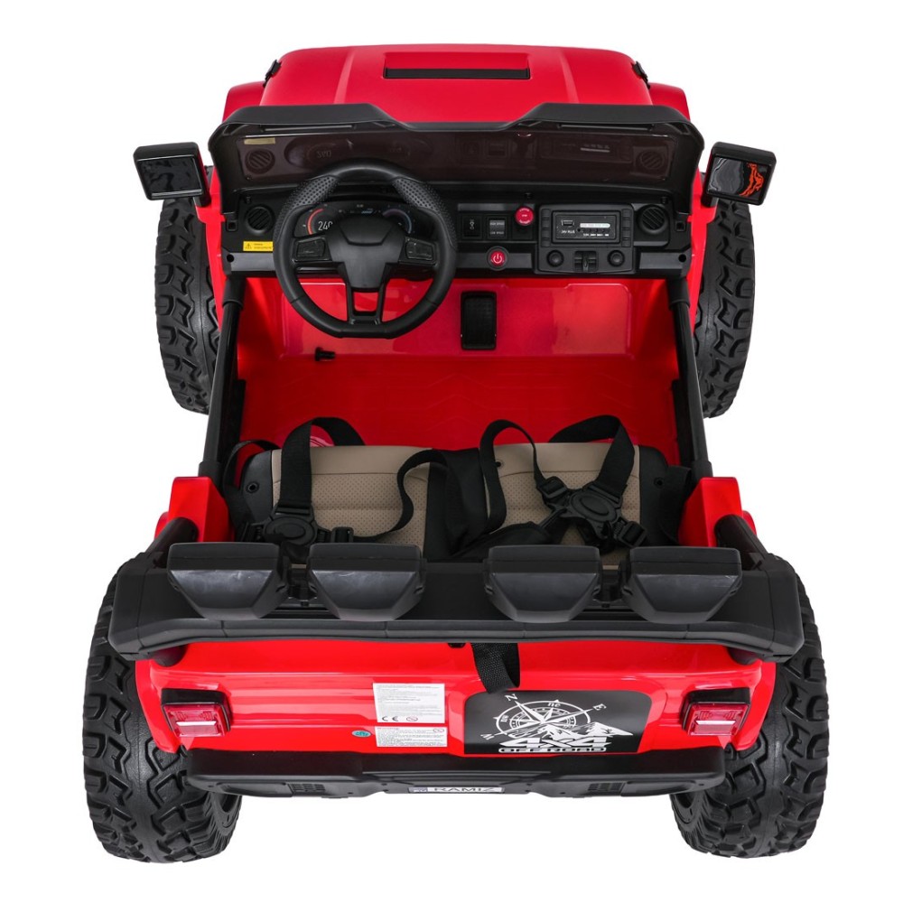 JOKO Elektrické autíčko Extreme Sport 4x4 280W,24V, zmena veľkosti autíčka od 114cm do 128cm, Dvojmiestne Kožené sedadlo, Penové