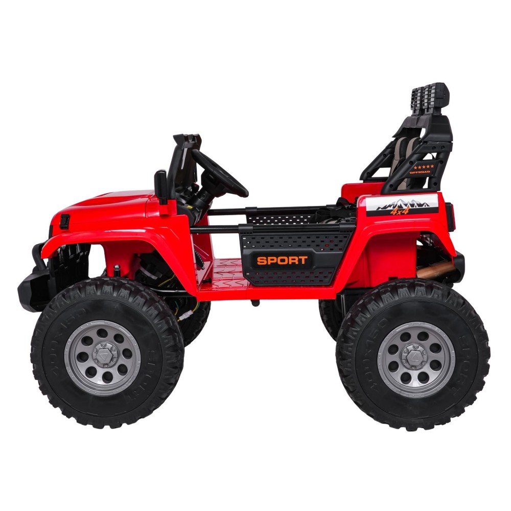 JOKO Elektrické autíčko Extreme Sport 4x4 280W,24V, zmena veľkosti autíčka od 114cm do 128cm, Dvojmiestne Kožené sedadlo, Penové