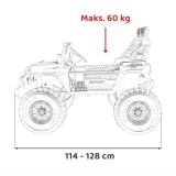JOKO Elektrické autíčko Extreme Sport 4x4 280W,24V, zmena veľkosti autíčka od 114cm do 128cm, Dvojmiestne Kožené sedadlo, Penové