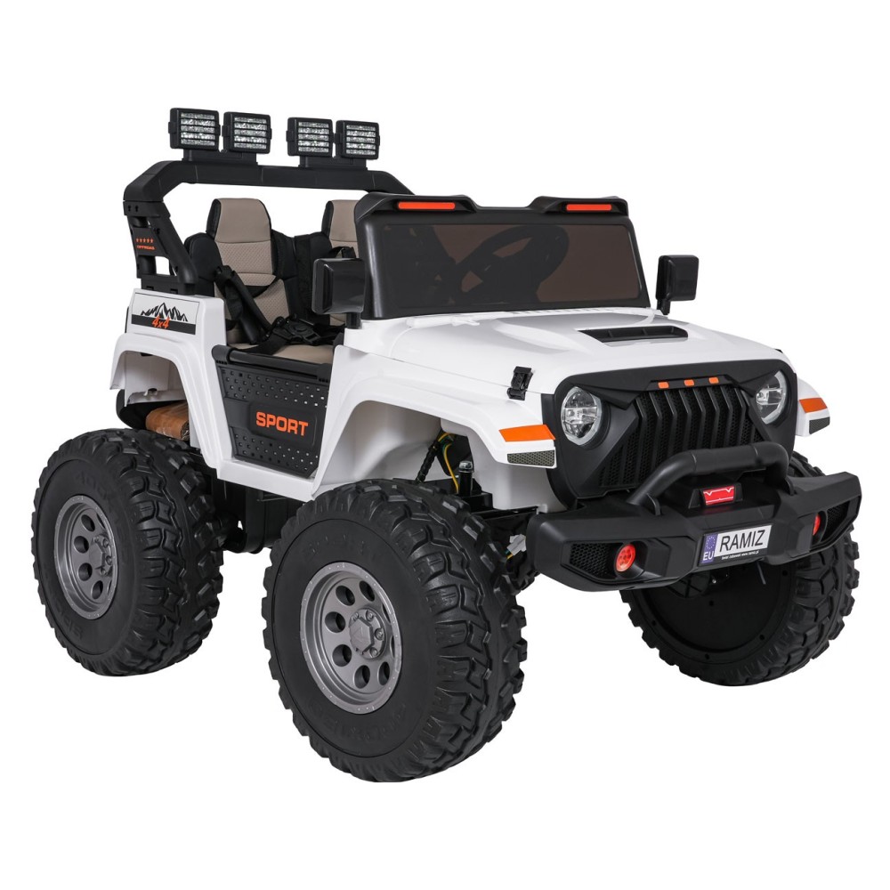 JOKO Elektrické autíčko Extreme Sport 4x4 280W,24V, zmena veľkosti autíčka od 114cm do 128cm, Dvojmiestne Kožené sedadlo, Penové