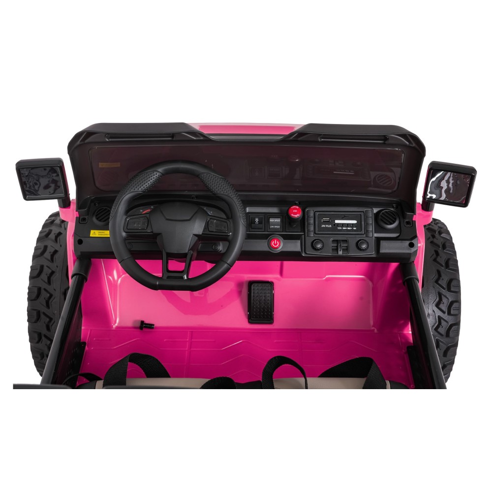 JOKO Elektrické autíčko Extreme Sport 4x4 280W,24V, zmena veľkosti autíčka od 114cm do 128cm, Dvojmiestne Kožené sedadlo, Penové