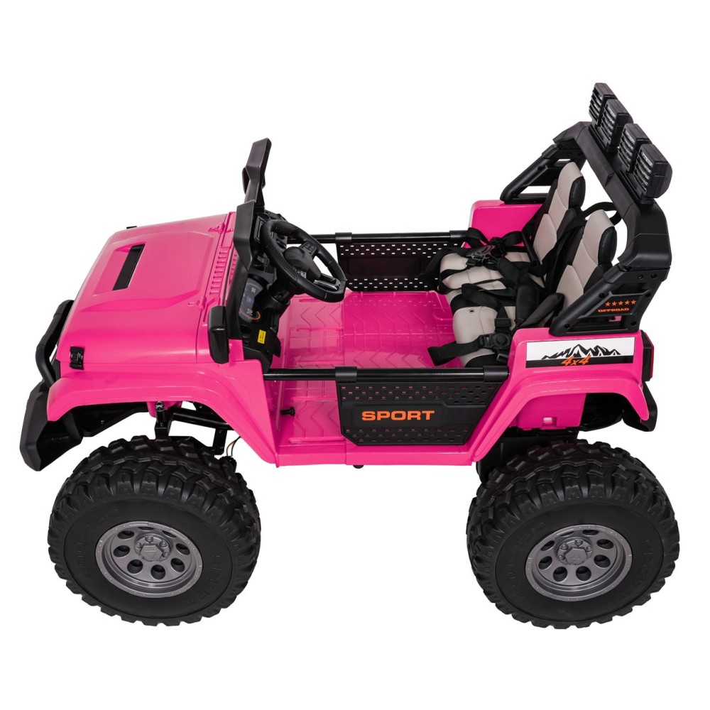 JOKO Elektrické autíčko Extreme Sport 4x4 280W,24V, zmena veľkosti autíčka od 114cm do 128cm, Dvojmiestne Kožené sedadlo, Penové