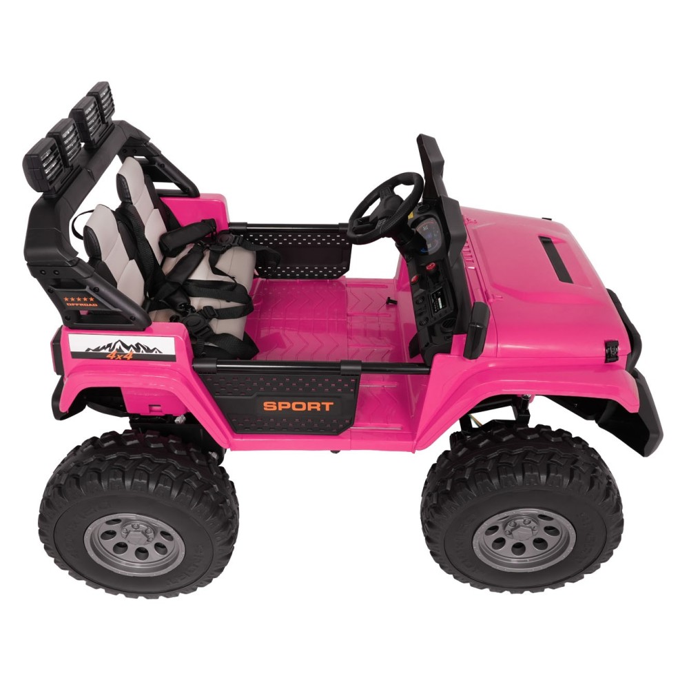 JOKO Elektrické autíčko Extreme Sport 4x4 280W,24V, zmena veľkosti autíčka od 114cm do 128cm, Dvojmiestne Kožené sedadlo, Penové