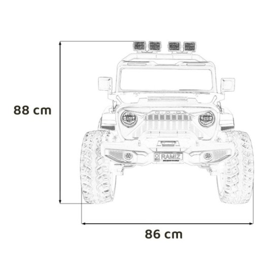 JOKO Elektrické autíčko Extreme Sport 4x4 280W,24V, zmena veľkosti autíčka od 114cm do 128cm, Dvojmiestne Kožené sedadlo, Penové