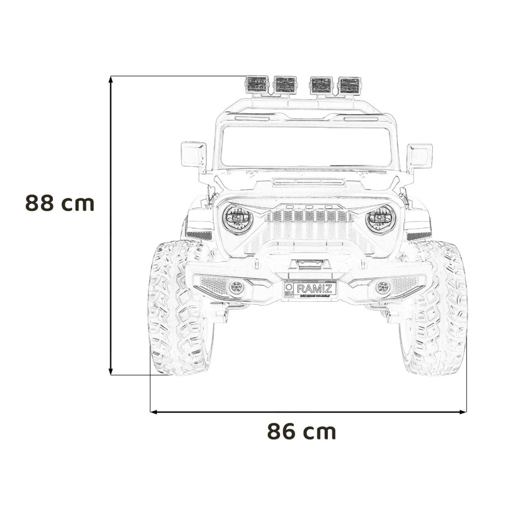 JOKO Elektrické autíčko Extreme Sport 4x4 280W,24V, zmena veľkosti autíčka od 114cm do 128cm, Dvojmiestne Kožené sedadlo, Penové