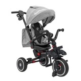 Sportrike Detská Trojkolka RIDER, detský bicykel 3v1 s vodiacou tyčou, sivá