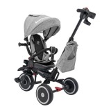 Sportrike Detská Trojkolka RIDER, detský bicykel 3v1 s vodiacou tyčou, sivá