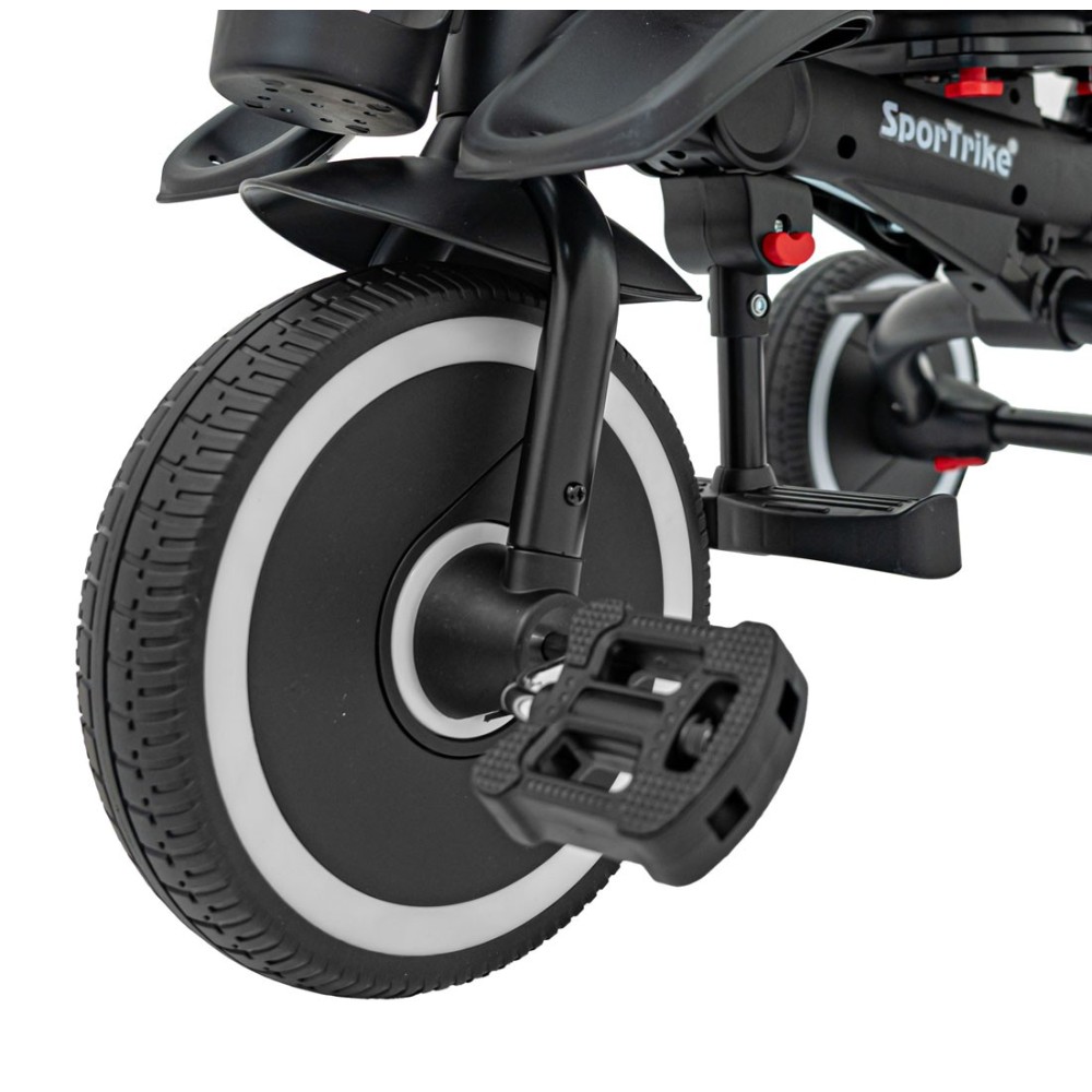 Sportrike Detská Trojkolka RIDER, detský bicykel 3v1 s vodiacou tyčou, sivá