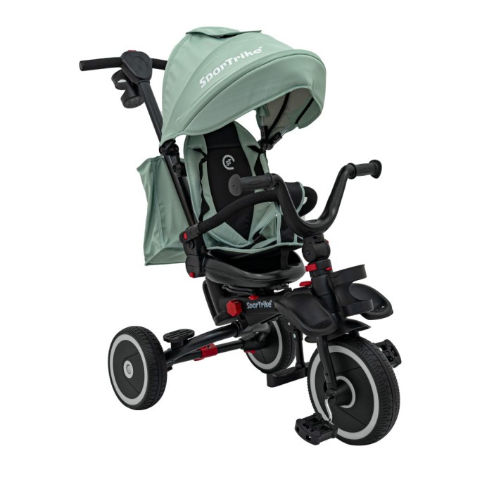 Sportrike Detská Trojkolka RIDER, detský bicykel 3v1 s vodiacou tyčou, zelená