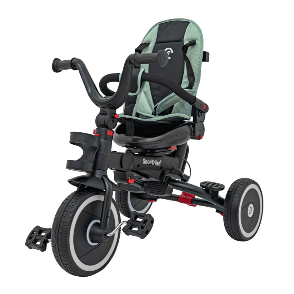 Sportrike Detská Trojkolka RIDER, detský bicykel 3v1 s vodiacou tyčou, zelená