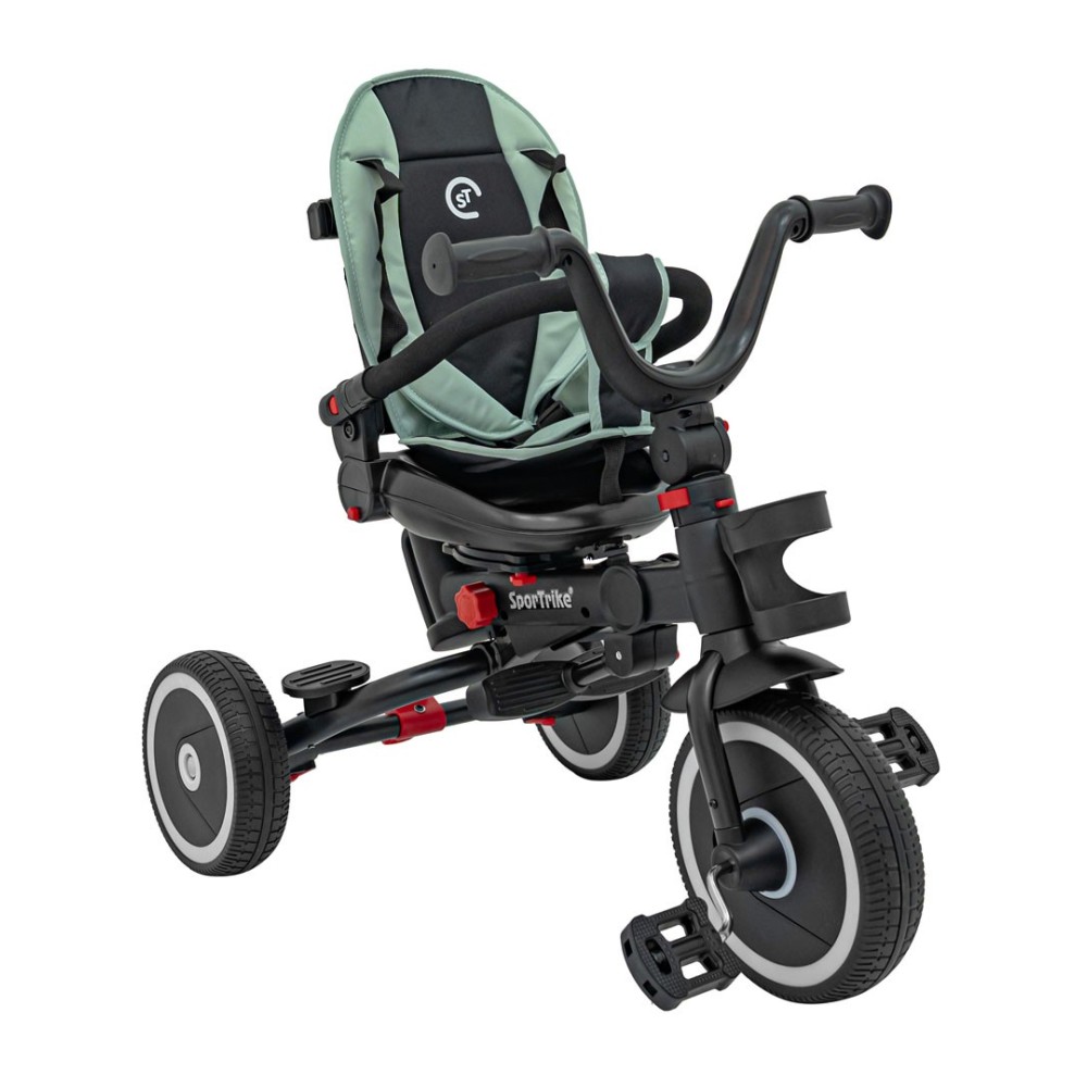 Sportrike Detská Trojkolka RIDER, detský bicykel 3v1 s vodiacou tyčou, zelená