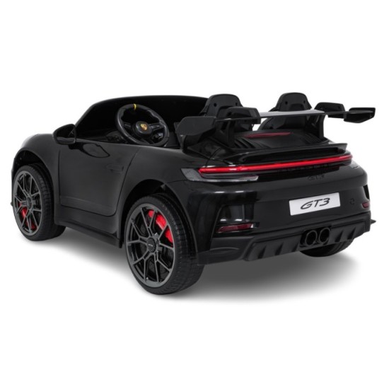 JOKO Elektrické Autíčko Porsche 911 GT 3 4x200W 24V, penové kolesá, kožené sedadlo, Nosnosť 50kg, čierne