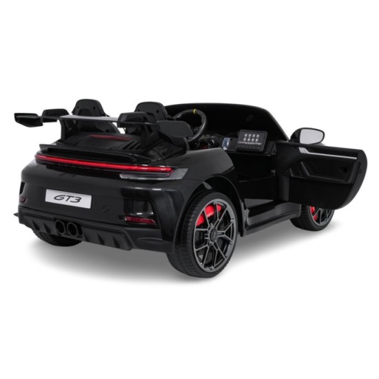 JOKO Elektrické Autíčko Porsche 911 GT 3 4x200W 24V, penové kolesá, kožené sedadlo, Nosnosť 50kg, čierne