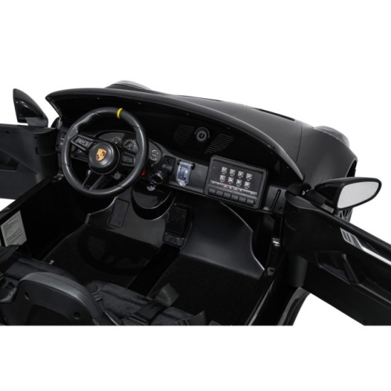 JOKO Elektrické Autíčko Porsche 911 GT 3 4x200W 24V, penové kolesá, kožené sedadlo, Nosnosť 50kg, čierne