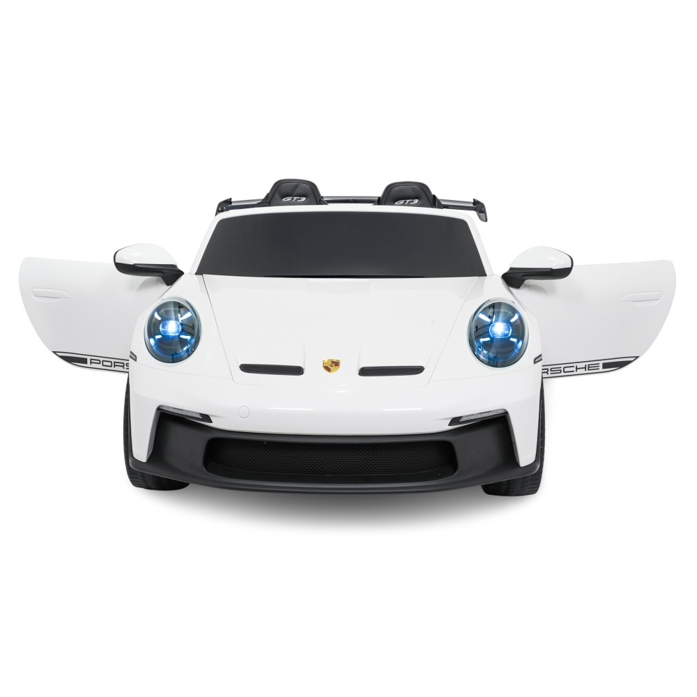 JOKO Elektrické Autíčko Porsche 911 GT 3 4x200W 24V, penové kolesá, kožené sedadlo, Nosnosť 50kg, biele