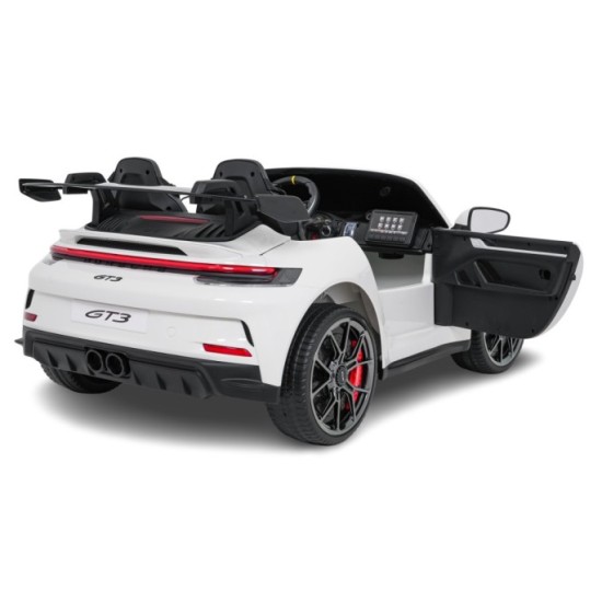 JOKO Elektrické Autíčko Porsche 911 GT 3 4x200W 24V, penové kolesá, kožené sedadlo, Nosnosť 50kg, biele