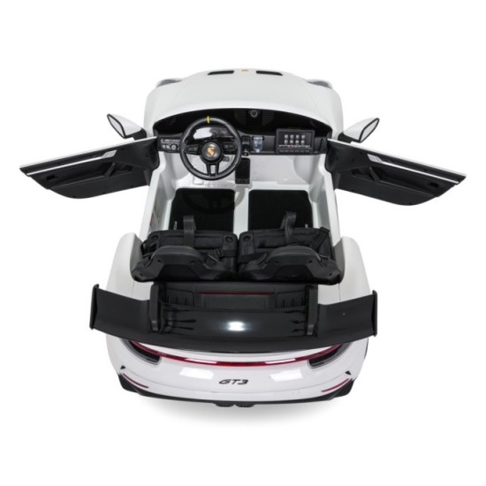 JOKO Elektrické Autíčko Porsche 911 GT 3 4x200W 24V, penové kolesá, kožené sedadlo, Nosnosť 50kg, biele