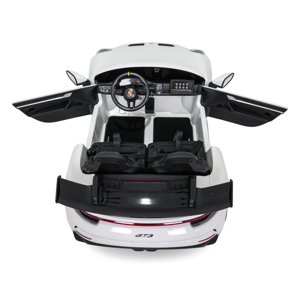 JOKO Elektrické Autíčko Porsche 911 GT 3 4x200W 24V, penové kolesá, kožené sedadlo, Nosnosť 50kg, biele