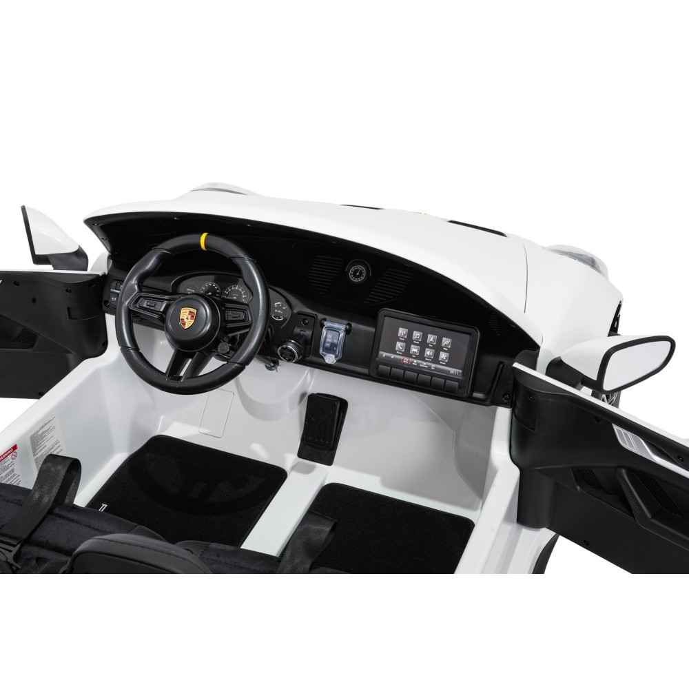 JOKO Elektrické Autíčko Porsche 911 GT 3 4x200W 24V, penové kolesá, kožené sedadlo, Nosnosť 50kg, biele