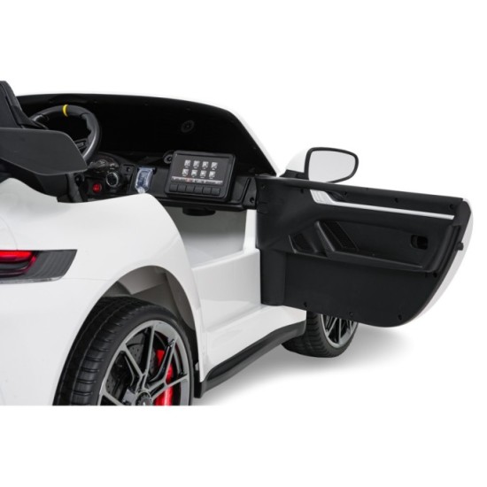 JOKO Elektrické Autíčko Porsche 911 GT 3 4x200W 24V, penové kolesá, kožené sedadlo, Nosnosť 50kg, biele