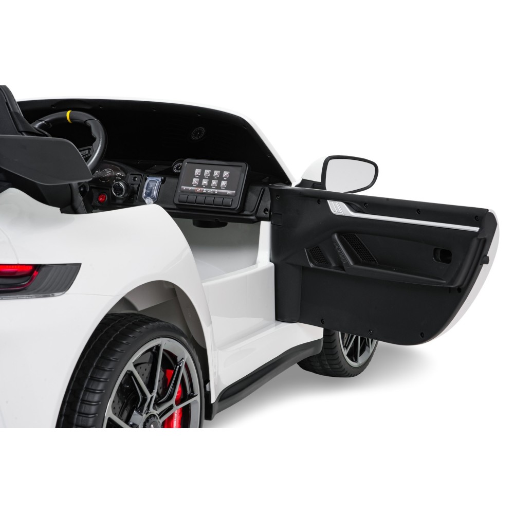 JOKO Elektrické Autíčko Porsche 911 GT 3 4x200W 24V, penové kolesá, kožené sedadlo, Nosnosť 50kg, biele