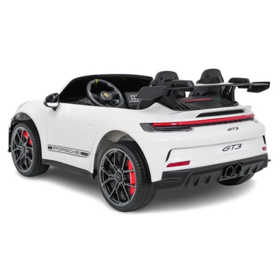 JOKO Elektrické Autíčko Porsche 911 GT 3 4x200W 24V, penové kolesá, kožené sedadlo, Nosnosť 50kg, biele