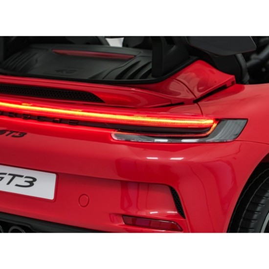 JOKO Elektrické Autíčko Porsche 911 GT 3 4x200W 24V, LCD Dotykový Panel MP4, penové kolesá, kožené sedadlo, Nosnosť 50kg, červen