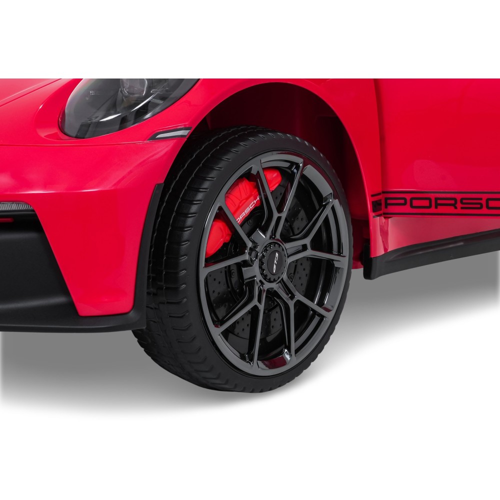 JOKO Elektrické Autíčko Porsche 911 GT 3 4x200W 24V, LCD Dotykový Panel MP4, penové kolesá, kožené sedadlo, Nosnosť 50kg, červen