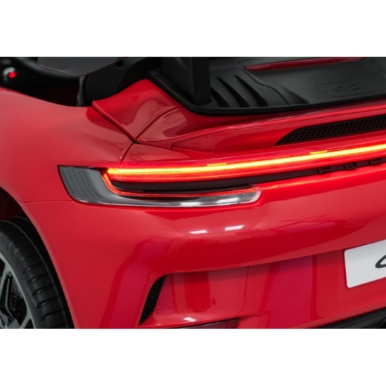 JOKO Elektrické Autíčko Porsche 911 GT 3 4x200W 24V, LCD Dotykový Panel MP4, penové kolesá, kožené sedadlo, Nosnosť 50kg, červen