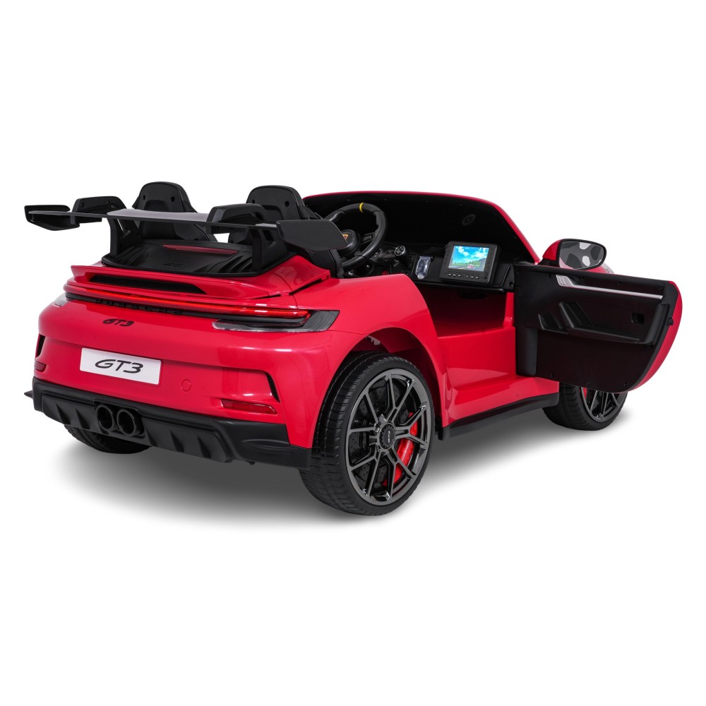 JOKO Elektrické Autíčko Porsche 911 GT 3 4x200W 24V, LCD Dotykový Panel MP4, penové kolesá, kožené sedadlo, Nosnosť 50kg, červen