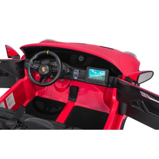 JOKO Elektrické Autíčko Porsche 911 GT 3 4x200W 24V, LCD Dotykový Panel MP4, penové kolesá, kožené sedadlo, Nosnosť 50kg, červen