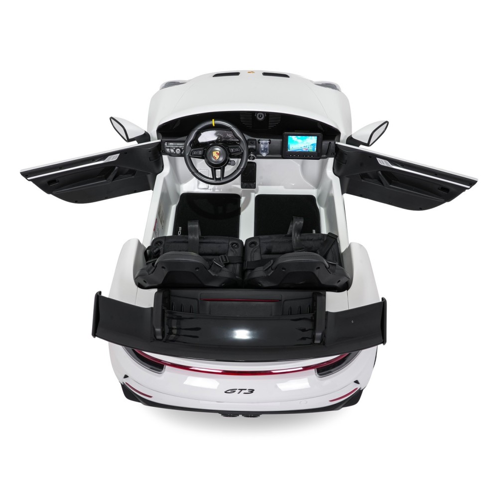 JOKO Elektrické Autíčko Porsche 911 GT 3 4x200W 24V, LCD Dotykový Panel MP4, penové kolesá, kožené sedadlo, Nosnosť 50kg, biele