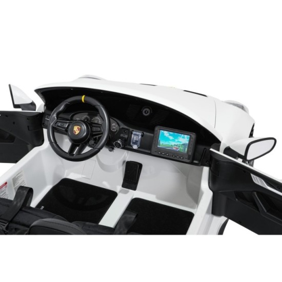 JOKO Elektrické Autíčko Porsche 911 GT 3 4x200W 24V, LCD Dotykový Panel MP4, penové kolesá, kožené sedadlo, Nosnosť 50kg, biele
