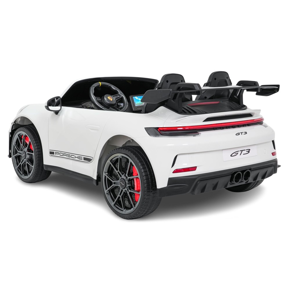 JOKO Elektrické Autíčko Porsche 911 GT 3 4x200W 24V, LCD Dotykový Panel MP4, penové kolesá, kožené sedadlo, Nosnosť 50kg, biele