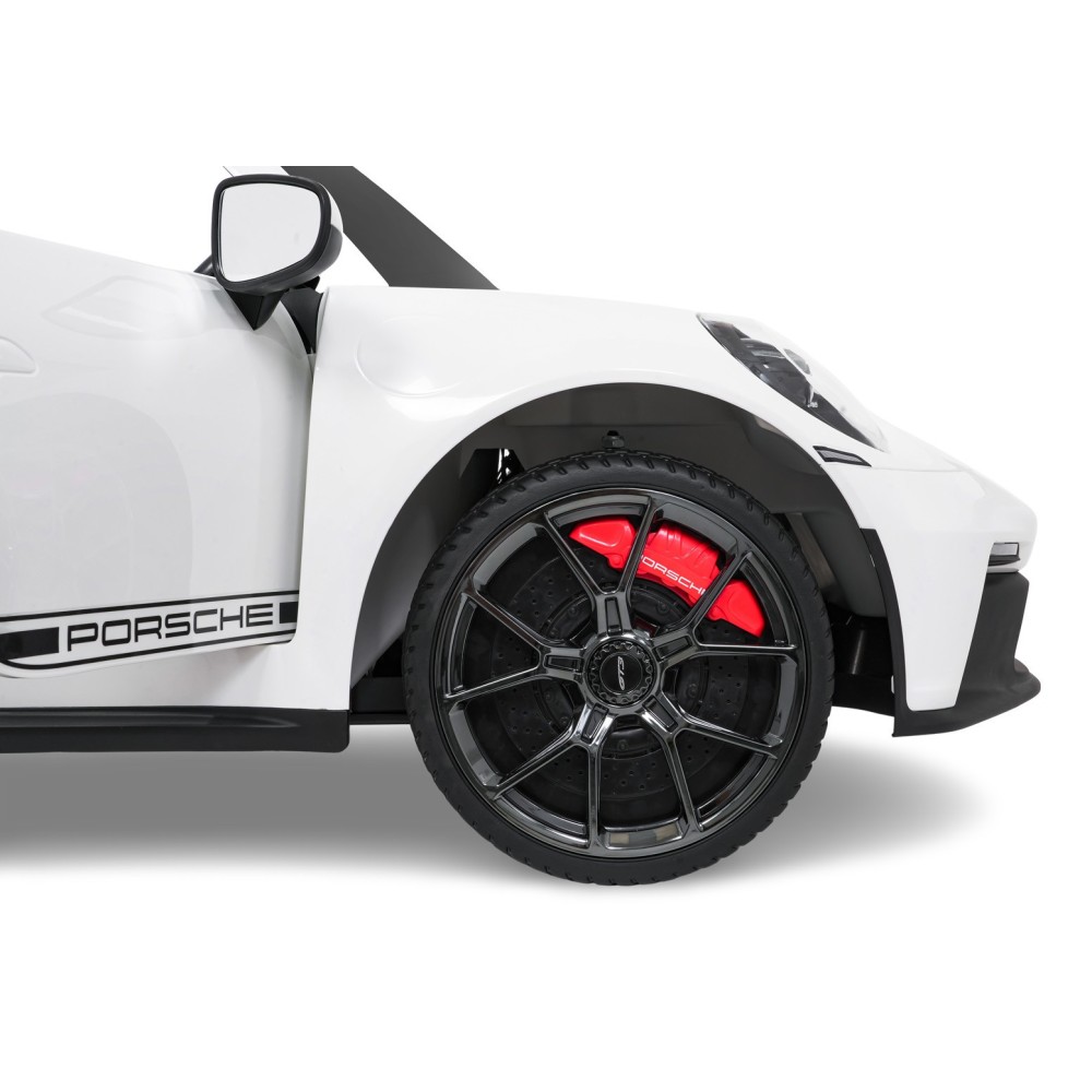 JOKO Elektrické Autíčko Porsche 911 GT 3 4x200W 24V, LCD Dotykový Panel MP4, penové kolesá, kožené sedadlo, Nosnosť 50kg, biele