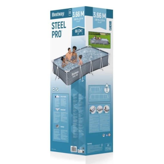 BESTWAY Bazén s kovovou konštrukciou Steel Pro 366cm x 201 x 66cm 