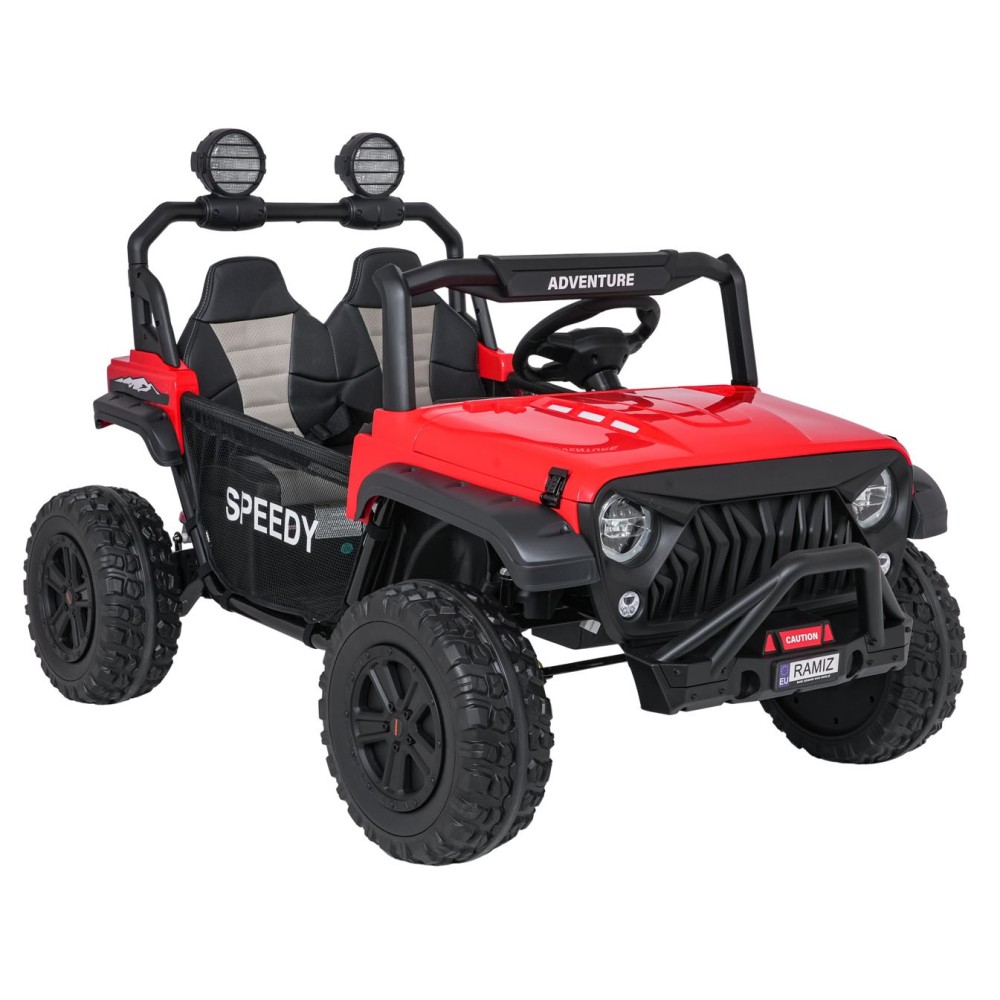 JOKO Elektrické autíčko PASSION 4x4 Off-Road, 4x200W, Dvojmiestne Kožené sedadlo, Penové kolesá, Nosnosť 60kg, červené