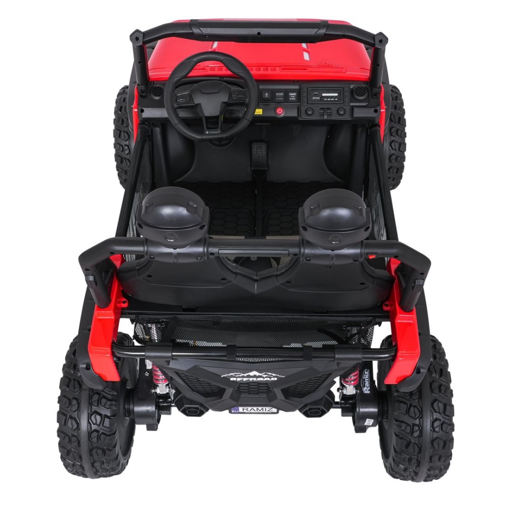 JOKO Elektrické autíčko PASSION 4x4 Off-Road, 4x200W, Dvojmiestne Kožené sedadlo, Penové kolesá, Nosnosť 60kg, červené