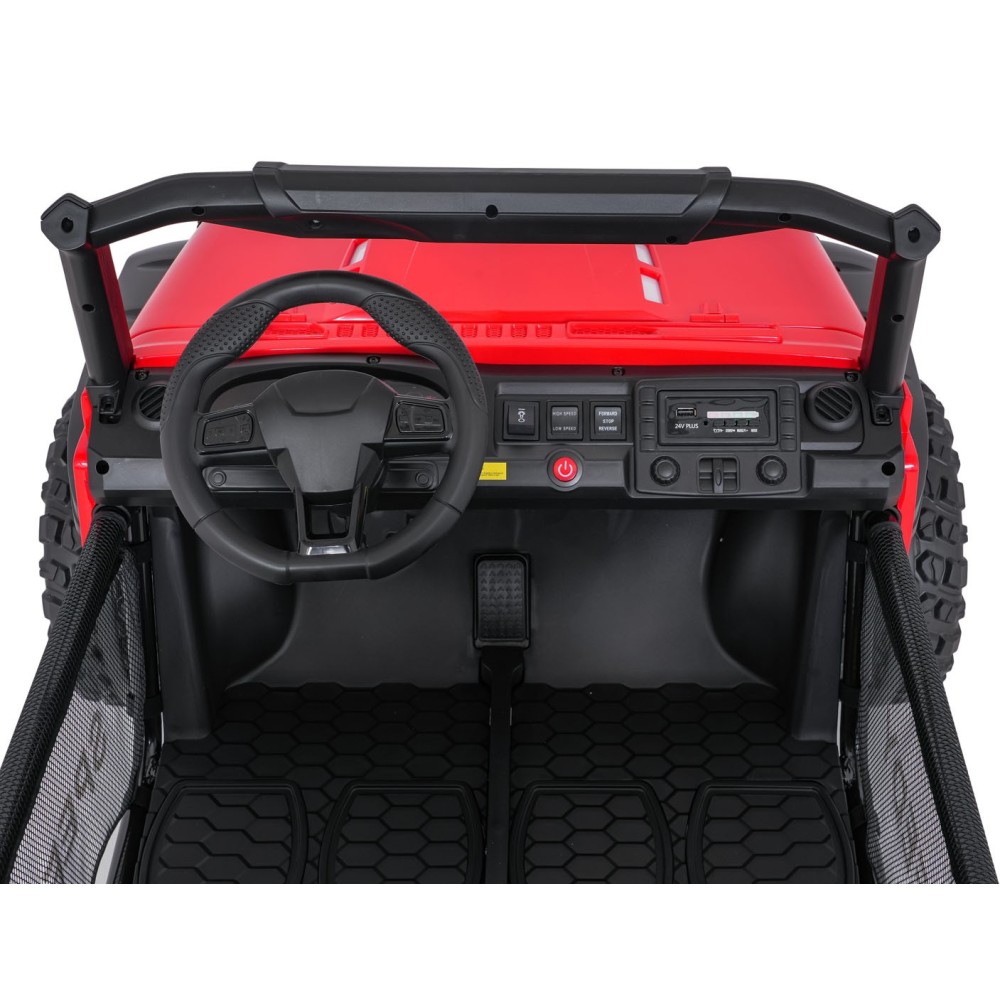 JOKO Elektrické autíčko PASSION 4x4 Off-Road, 4x200W, Dvojmiestne Kožené sedadlo, Penové kolesá, Nosnosť 60kg, červené