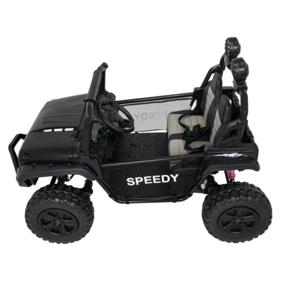 JOKO Elektrické autíčko PASSION 4x4 Off-Road, 4x200W, Dvojmiestne Kožené sedadlo, Penové kolesá, Nosnosť 60kg, čierne