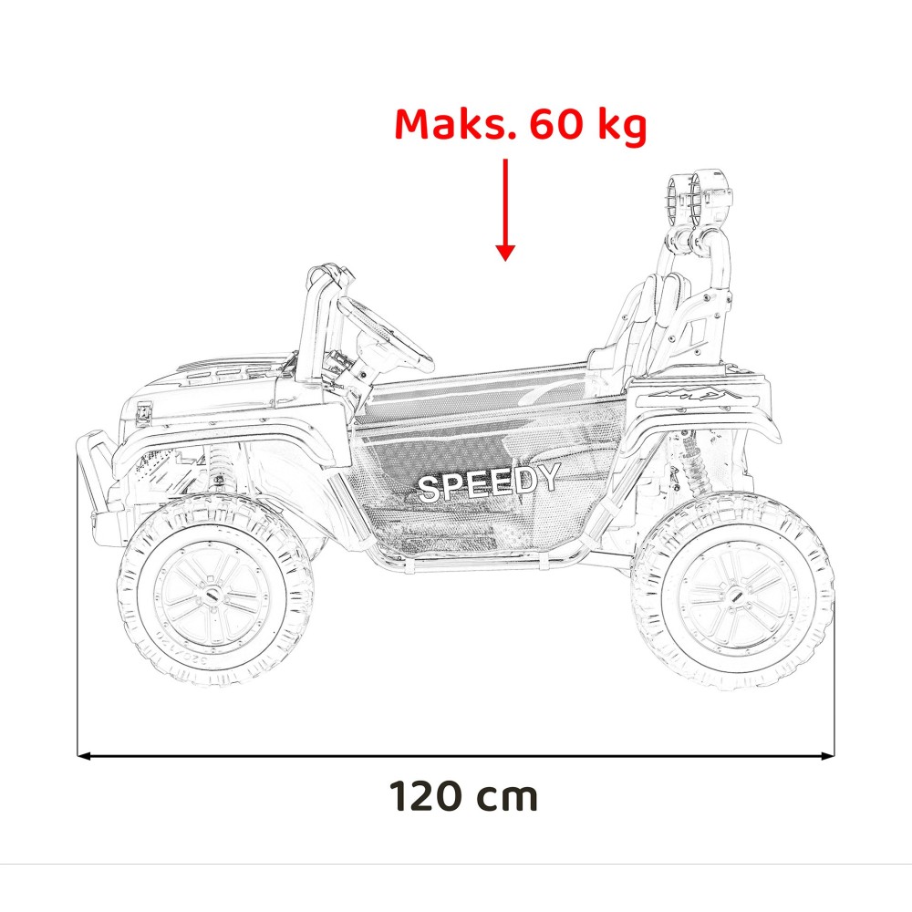 JOKO Elektrické autíčko PASSION 4x4 Off-Road, 4x200W, Dvojmiestne Kožené sedadlo, Penové kolesá, Nosnosť 60kg, ružové