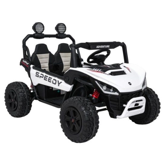 JOKO Elektrické autíčko Buggy SPEEDY 4x4, 4x200W, Dvojmiestne Kožené sedadlo, Penové kolesá, Osvetlená kapota, nosnosť 60kg, bie