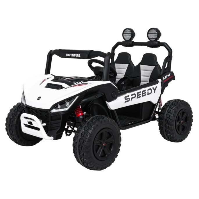 JOKO Elektrické autíčko Buggy SPEEDY 4x4, 4x200W, Dvojmiestne Kožené sedadlo, Penové kolesá, Osvetlená kapota, nosnosť 60kg, bie