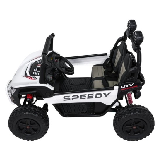 JOKO Elektrické autíčko Buggy SPEEDY 4x4, 4x200W, Dvojmiestne Kožené sedadlo, Penové kolesá, Osvetlená kapota, nosnosť 60kg, bie