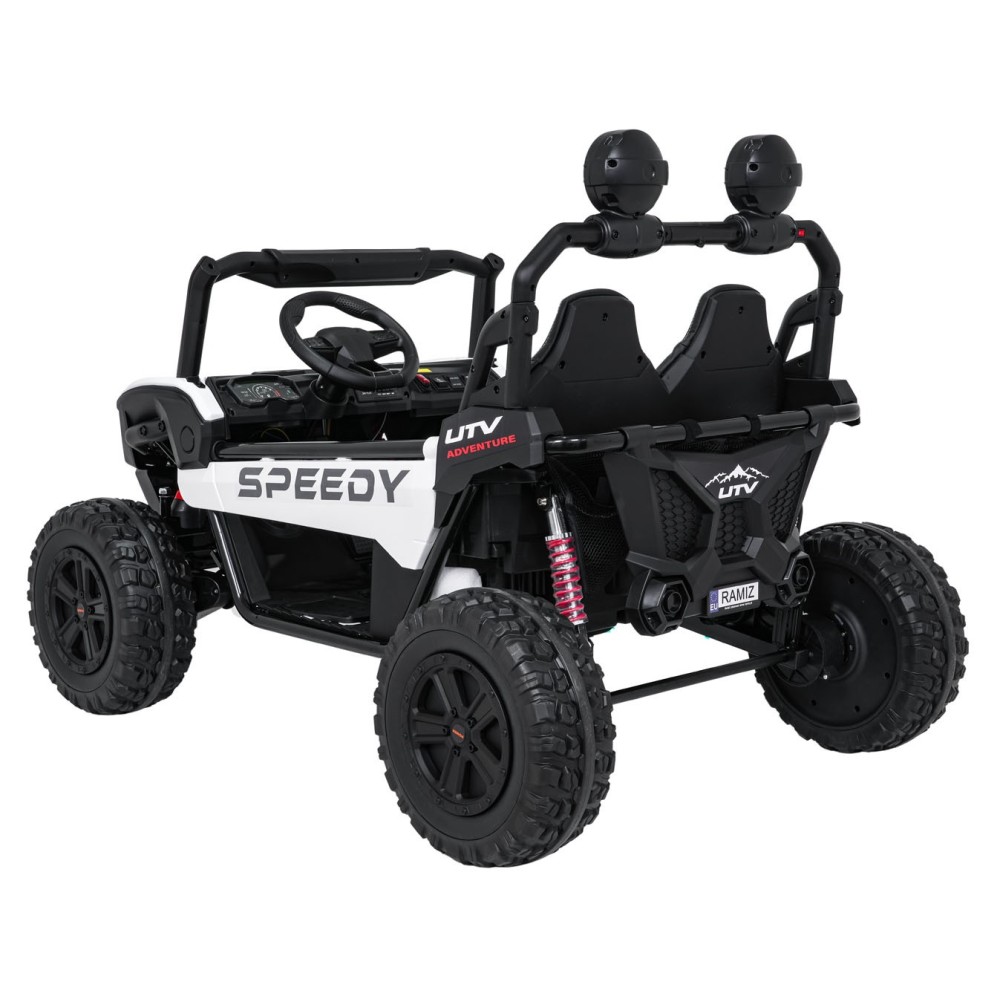 JOKO Elektrické autíčko Buggy SPEEDY 4x4, 4x200W, Dvojmiestne Kožené sedadlo, Penové kolesá, Osvetlená kapota, nosnosť 60kg, bie