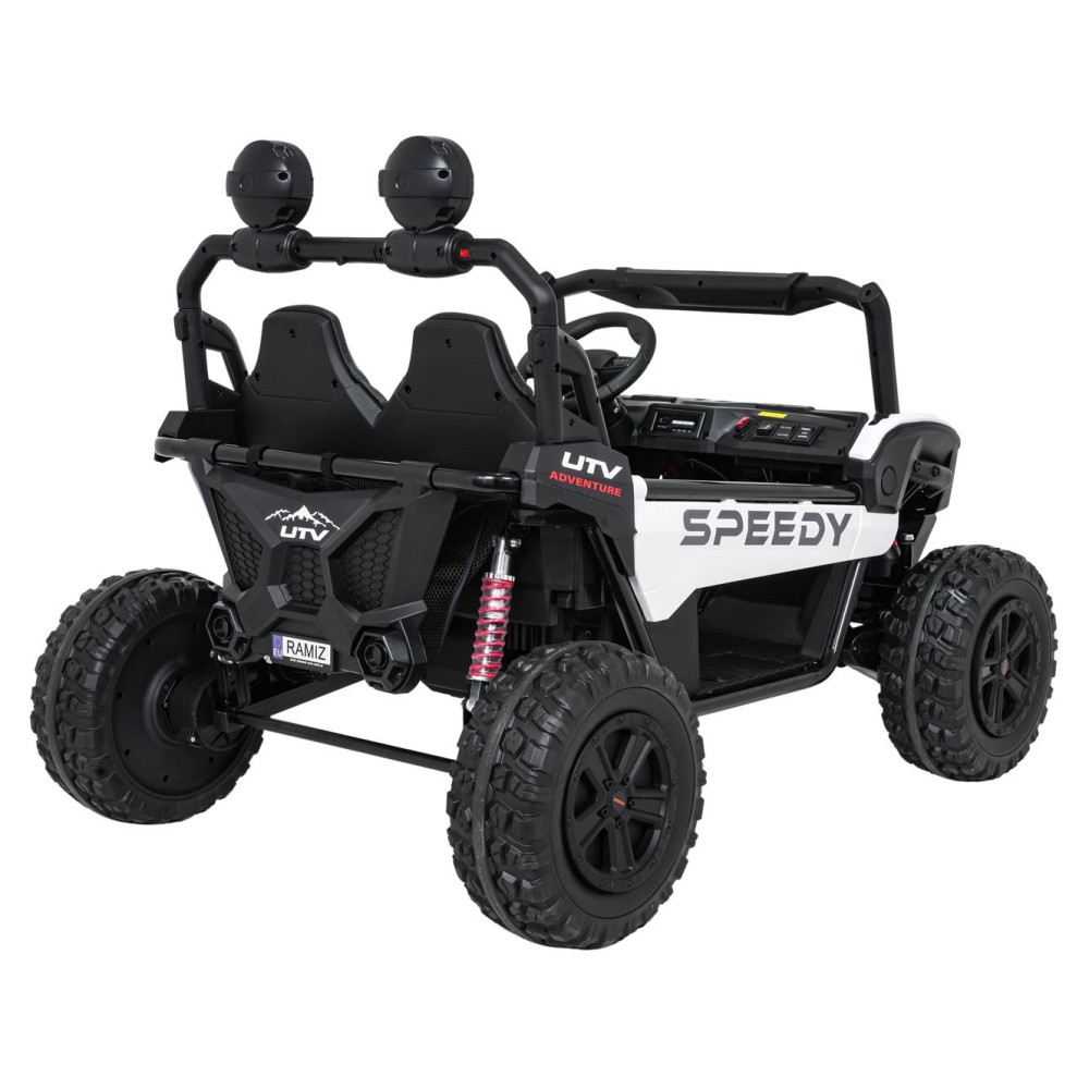 JOKO Elektrické autíčko Buggy SPEEDY 4x4, 4x200W, Dvojmiestne Kožené sedadlo, Penové kolesá, Osvetlená kapota, nosnosť 60kg, bie