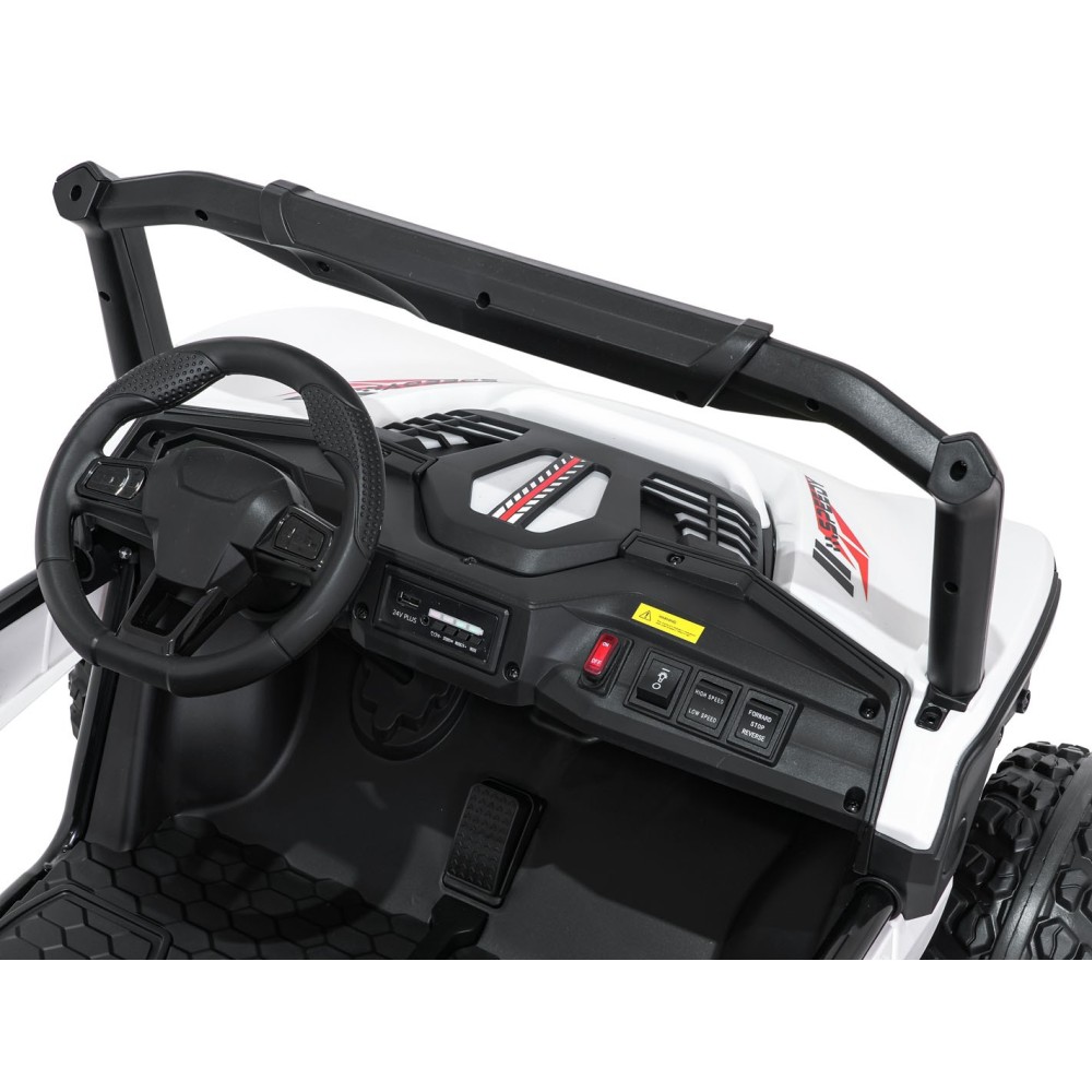JOKO Elektrické autíčko Buggy SPEEDY 4x4, 4x200W, Dvojmiestne Kožené sedadlo, Penové kolesá, Osvetlená kapota, nosnosť 60kg, bie